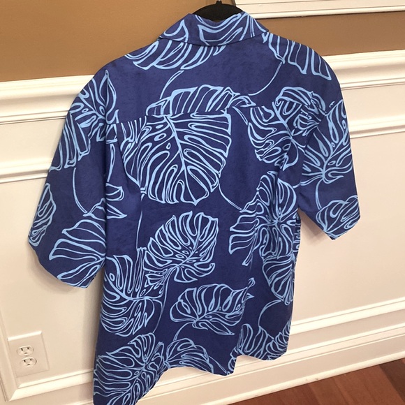 HAWAII Mens XL - NWOT Beautiful Blue & Teal Retro Button Down Shirt - Picture 3 of 10